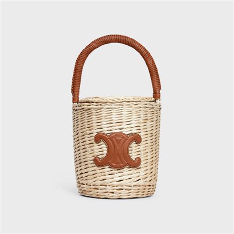 BASKET IN WICKER AND CALFSKIN 